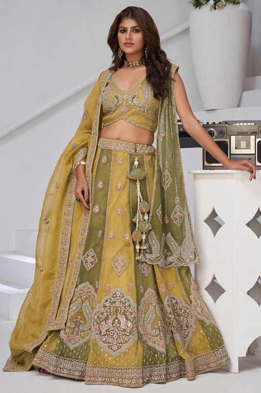 Green Tissue Lehenga Choli - SFRELS6531