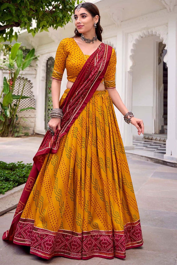 Yellow Silk Sangeet Lehenga Choli SFROY552404