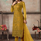 Plus Size Yellow Salwar Suit In Net SFDFS13308