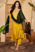 Yellow Silk Salwar Kameez - SFPRF279002R