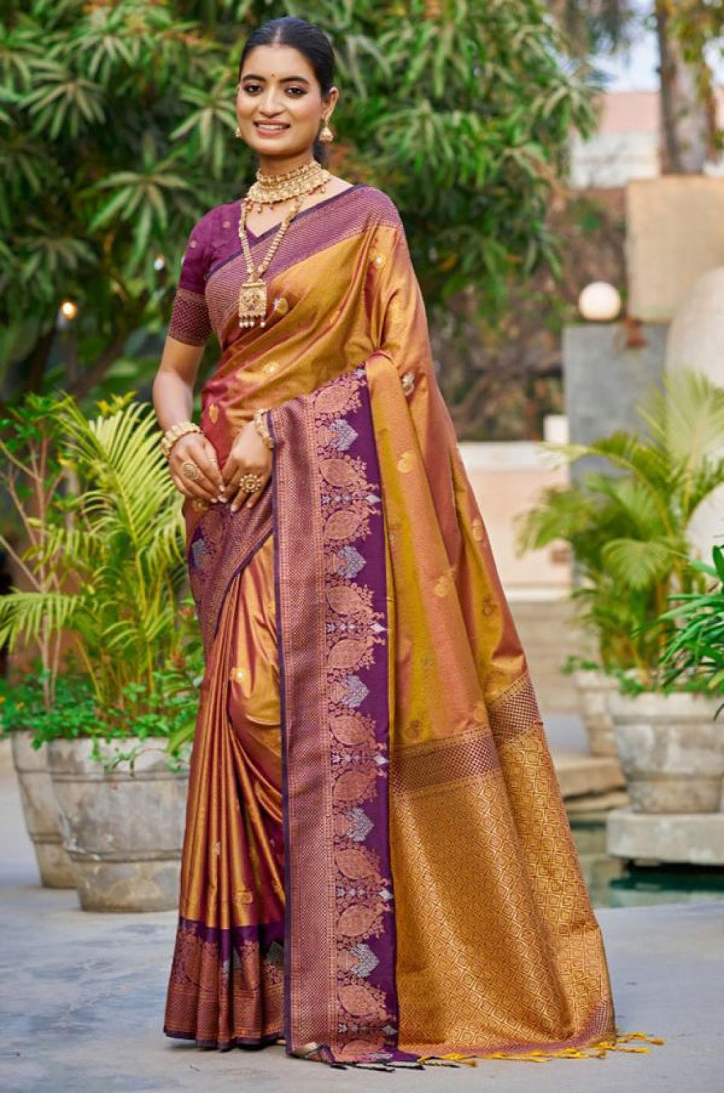 Golden Silk Sarees - SFSGM124304