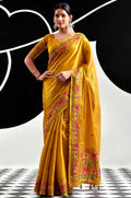 Yellow Tissue Sarees - SFSA575906
