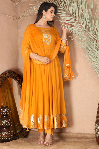 Yellow Sangeet Plus Size Rayon Salwar Kameez SFSBR1206R