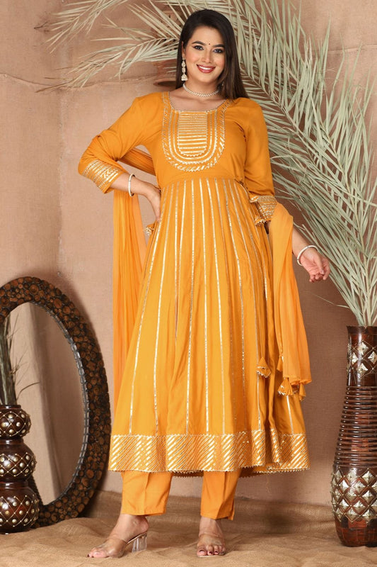 Yellow Rayon Salwar Kameez - SFSBR1306R
