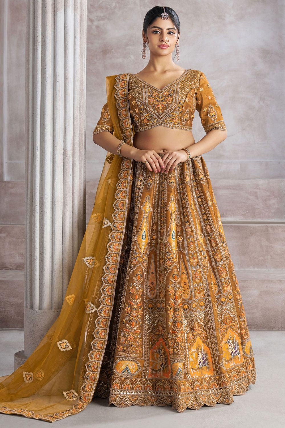 Yellow Silk Reception Party Wear Lehenga Choli SFRELS4412