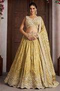 Yellow Tissue Lehenga Choli - SFPRF280011