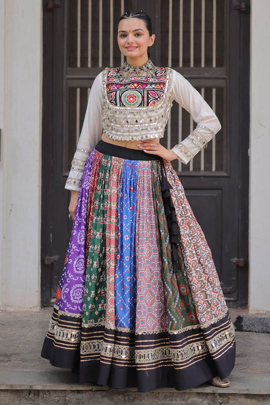 White Silk Navratri Chaniya Choli SFROY555901R