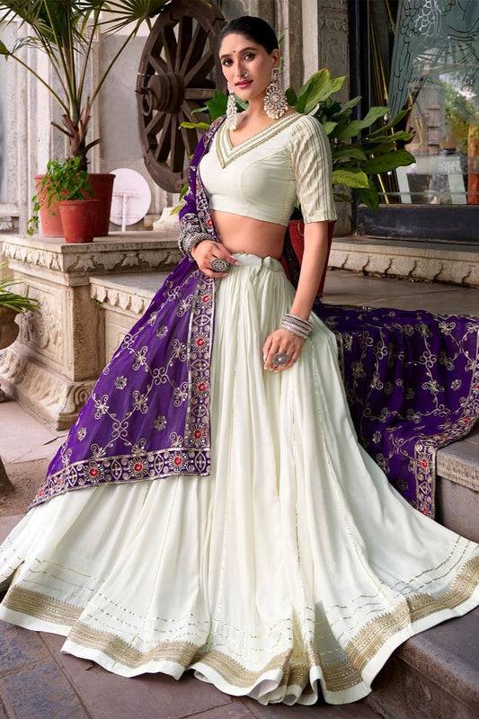 White Rayon Navratri Chaniya Choli SFROY555301R
