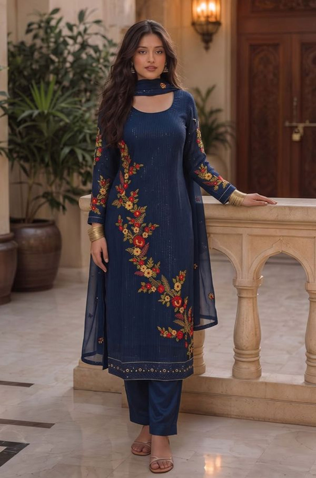 Blue Georgette Salwar Kameez - SFSA576104R