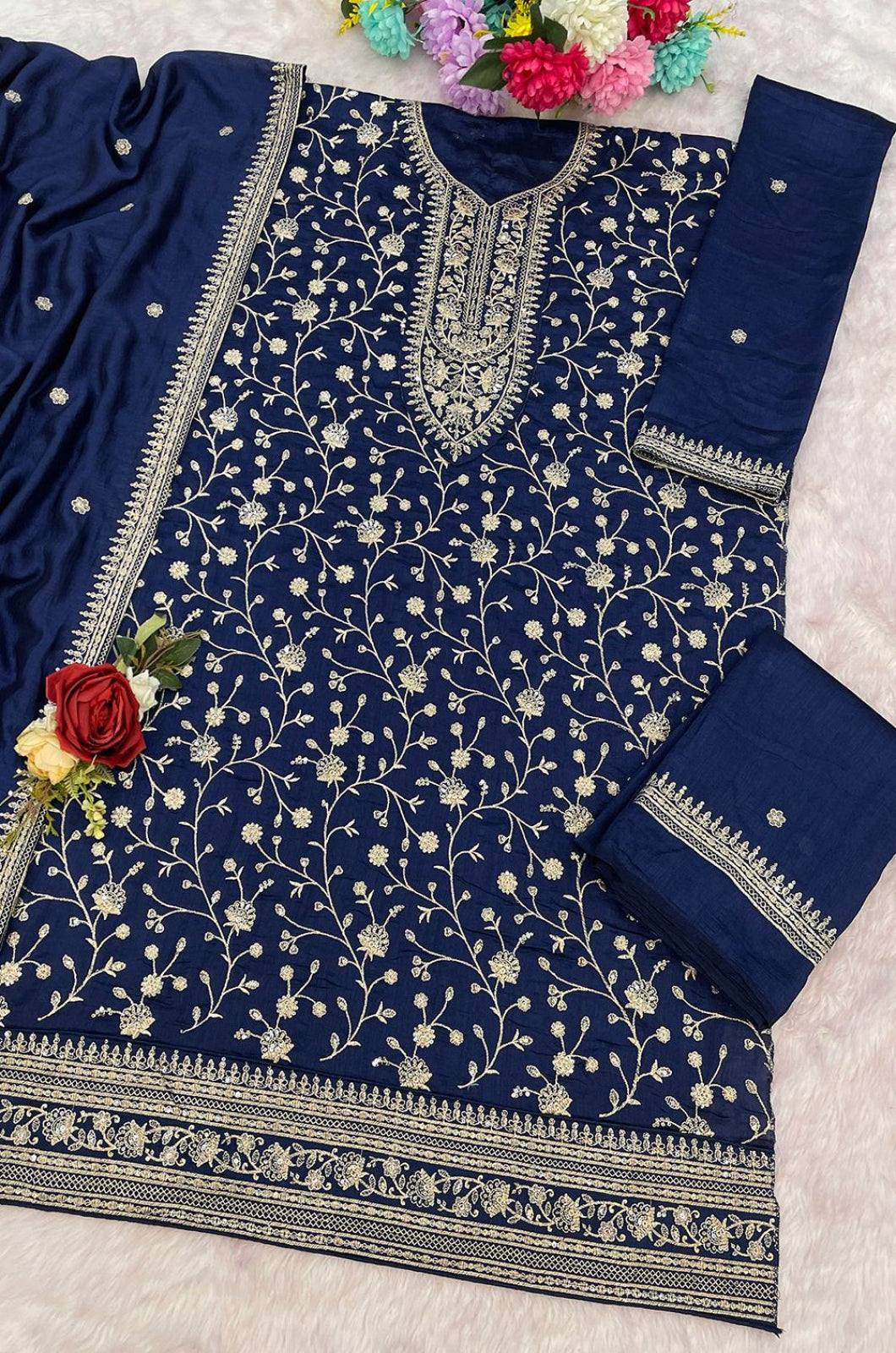 Blue Georgette Salwar Kameez - SFEDC19003