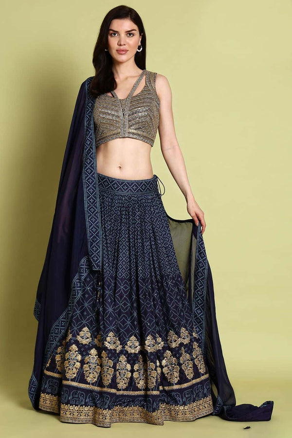 Blue Silk Bridal Sangeet Lehenga Choli  SFSBL1504R