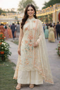 Off White Chiffon Salwar Kameez - SFSA565702R