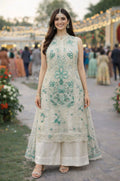 Off White Chiffon Salwar Kameez - SFSA565703R