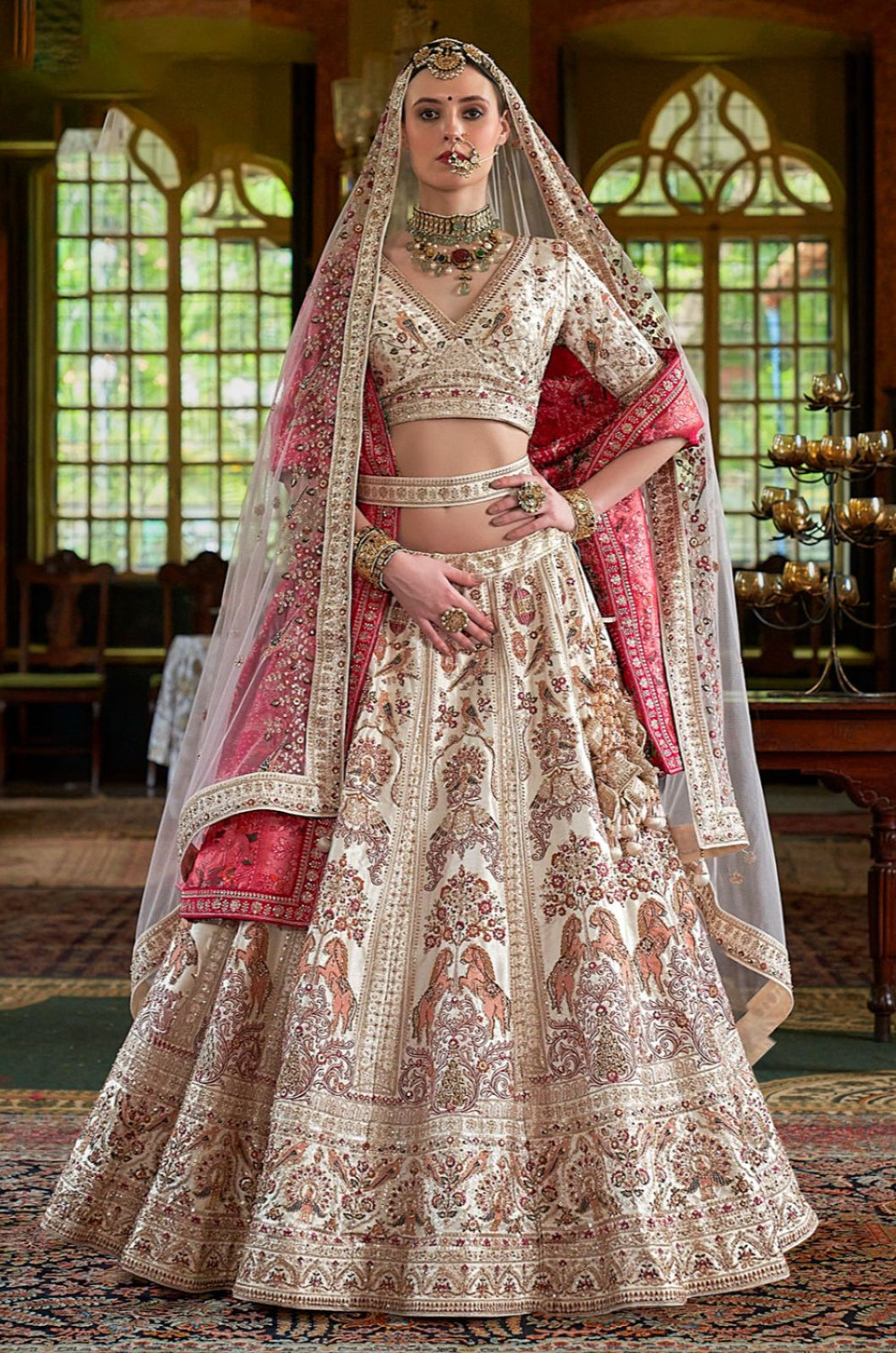 Off White Silk Lehenga Choli - SFSJDN38508