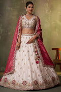 Off White Tissue Lehenga Choli - SFROY567701