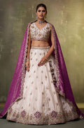 Off White Tissue Lehenga Choli - SFROY567702