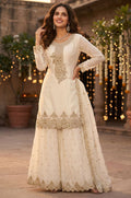 Off White Silk Salwar Kameez - SFEDC30005R