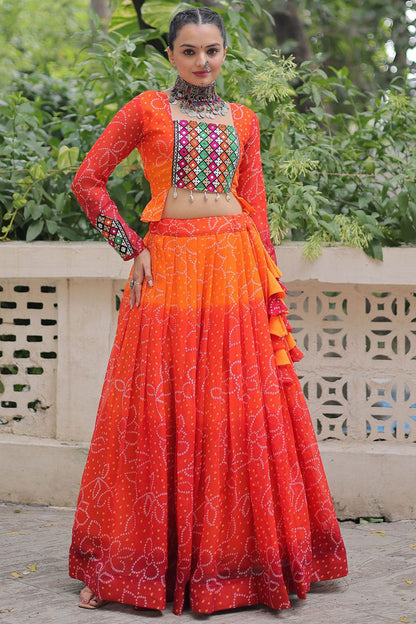 Orange  Georgette Navratri Chaniya Choli SFROY555001R