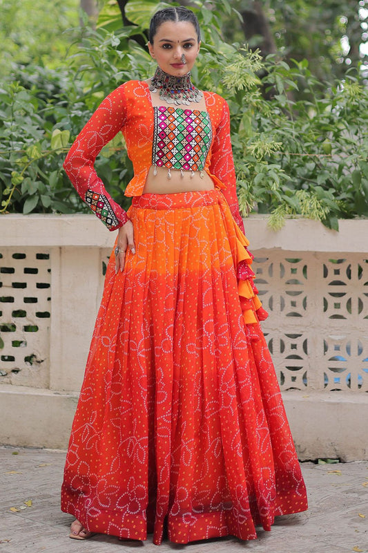 Orange  Georgette Navratri Chaniya Choli SFROY555001R