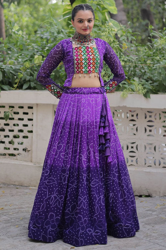 Purple Georgette Navratri Chaniya Choli SFROY555002R