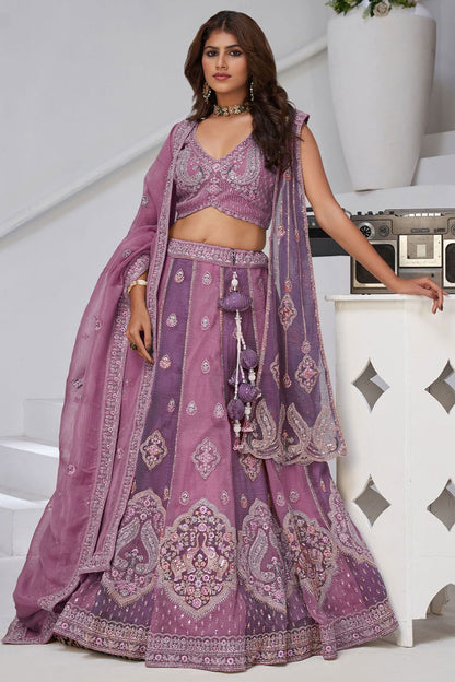 Purple Tissue Lehenga Choli - SFRELS6529