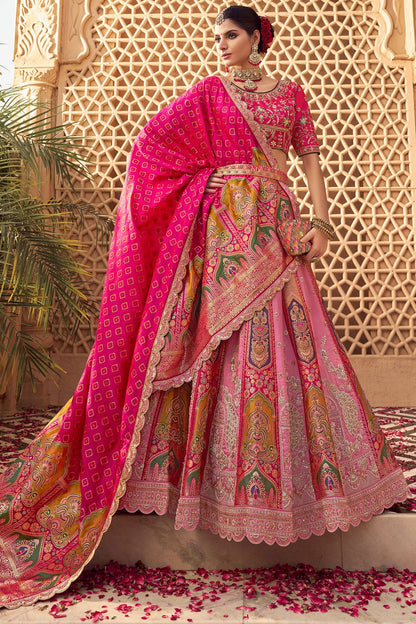 Pink Banarasi Lehenga Choli - SFSA505204