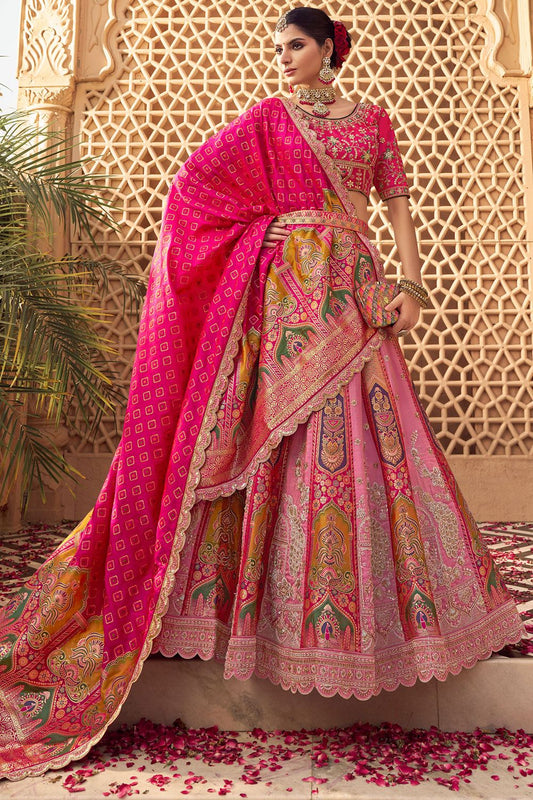 Pink Banarasi Lehenga Choli - SFSA505204