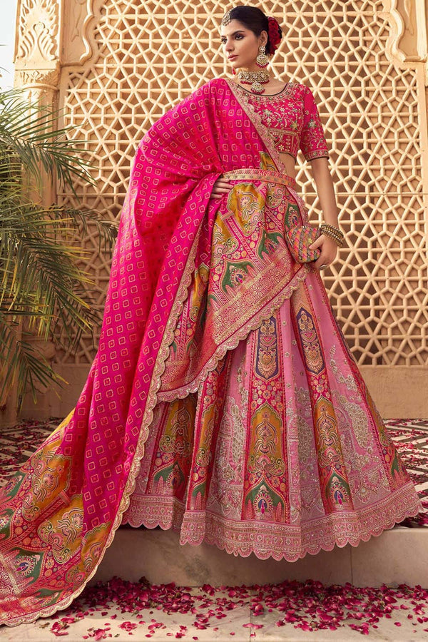 Pink Banarasi Lehenga Choli - SFSA505204