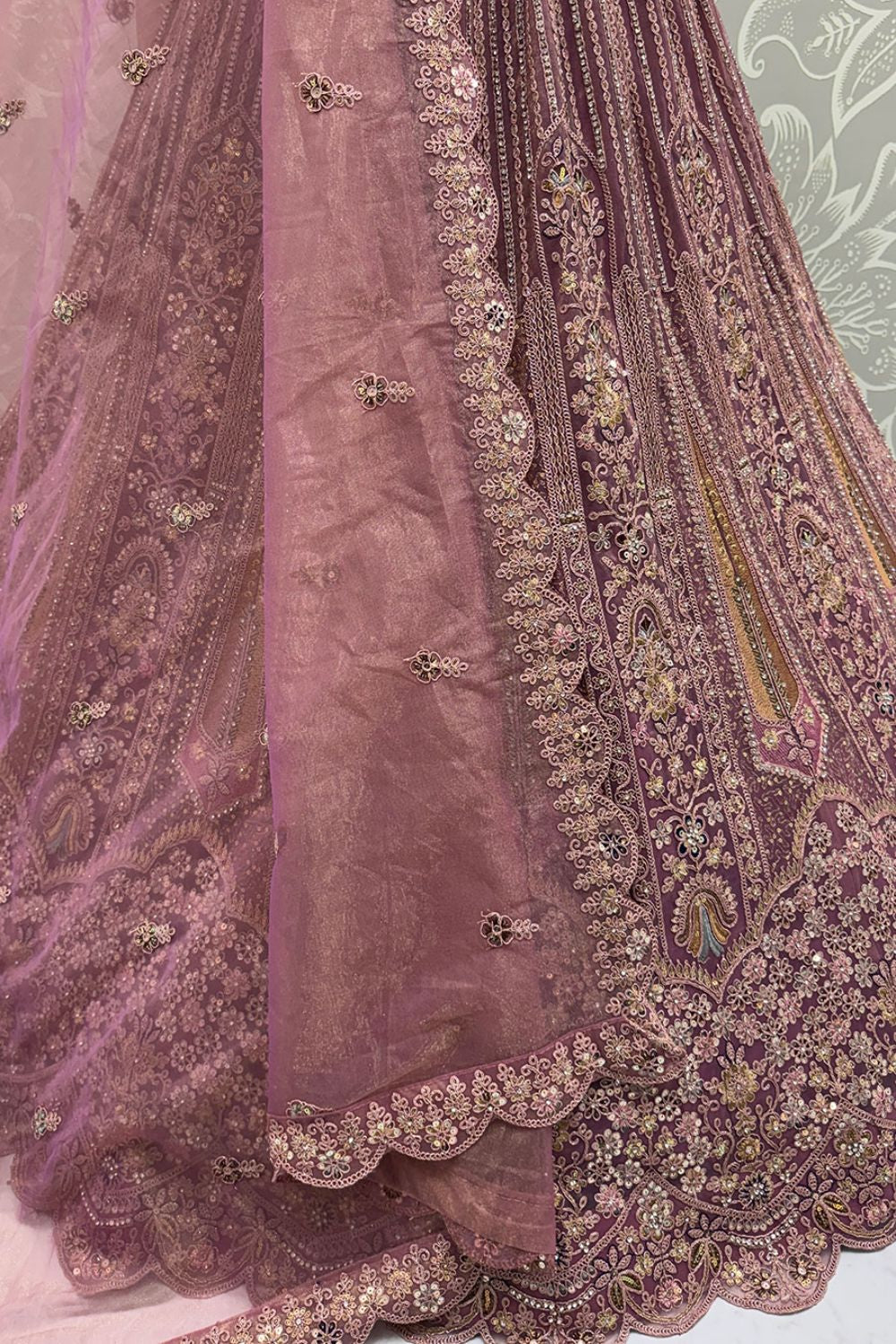 Pink Net Lehenga Choli - SFANJ3216