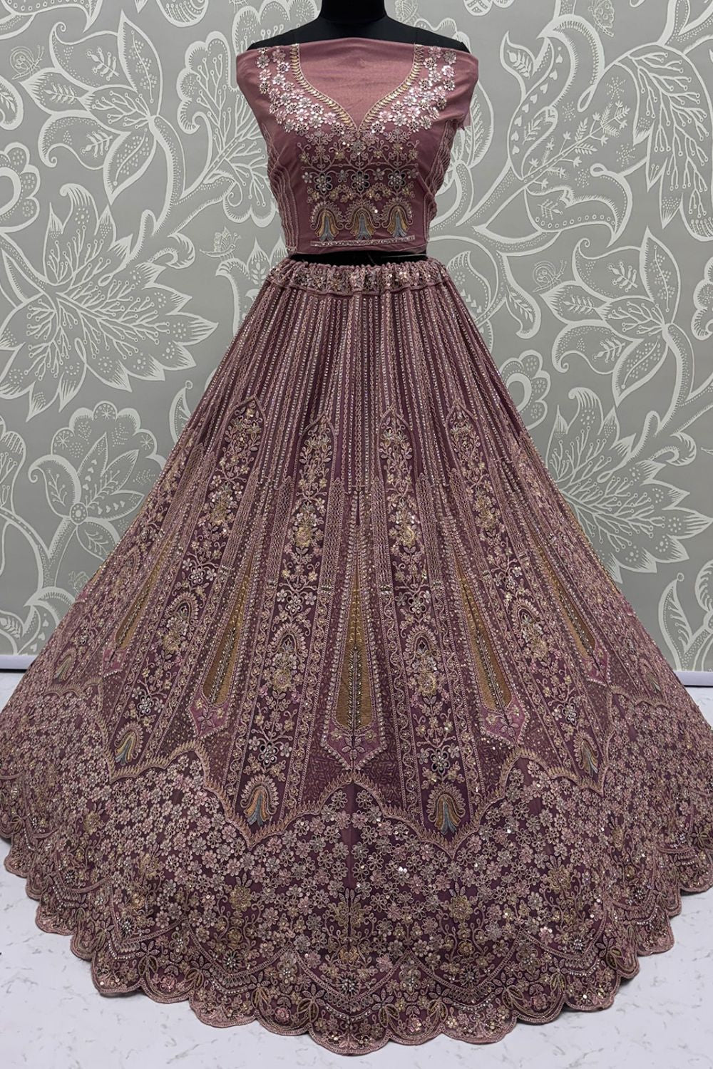 Pink Net Lehenga Choli - SFANJ3216