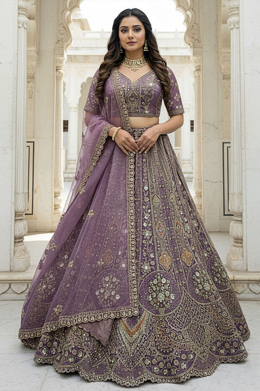 Pink Organza Lehenga Choli - SFANJ3210