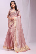Pink Flattering Organza Sarees With Blouse SFAST11805