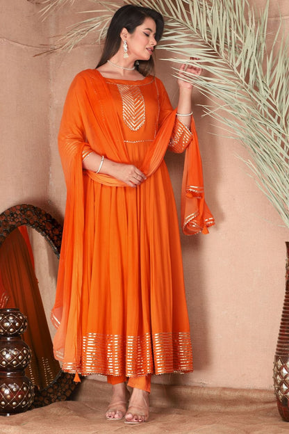 Orange Rayon Plus Size Wedding Salwar Kameez  SFSBR1211R