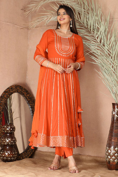 Orange Rayon Salwar Kameez - SFSBR1310R