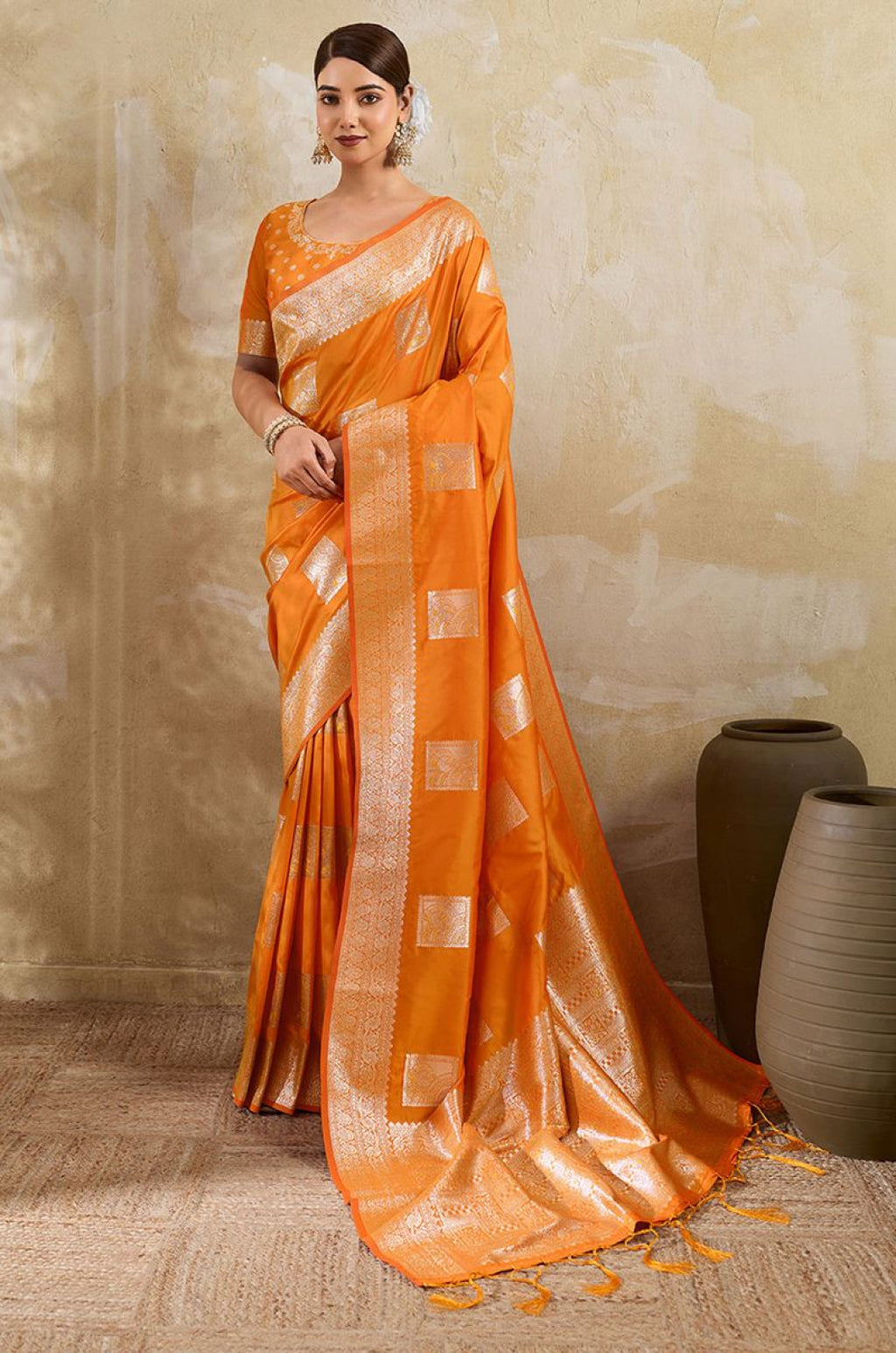 Orange Silk Sarees - SFAST20902