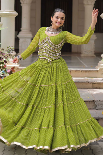 Green Georgette Chaniya Cholis SFROY551403R