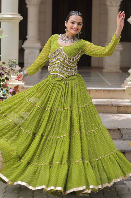 Green Georgette Chaniya Cholis SFROY551403R