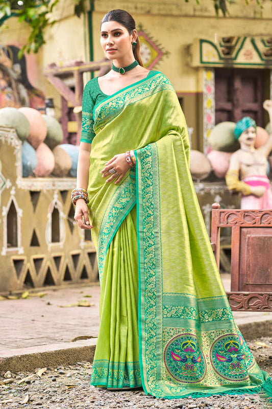 Green Sangeet Kanjivaram Silk Sarees SFSGM119205