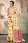 Yellow Linen Sarees - SFAST22108