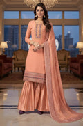 Peach Georgette Salwar Kameez - SFSA570503