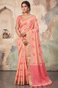 Peach Linen Sarees - SFAST22106