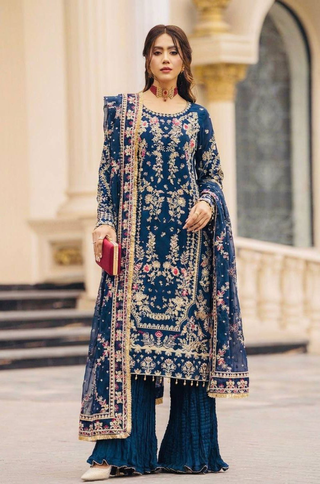 Blue Georgette Salwar Kameez - SFFK38402R