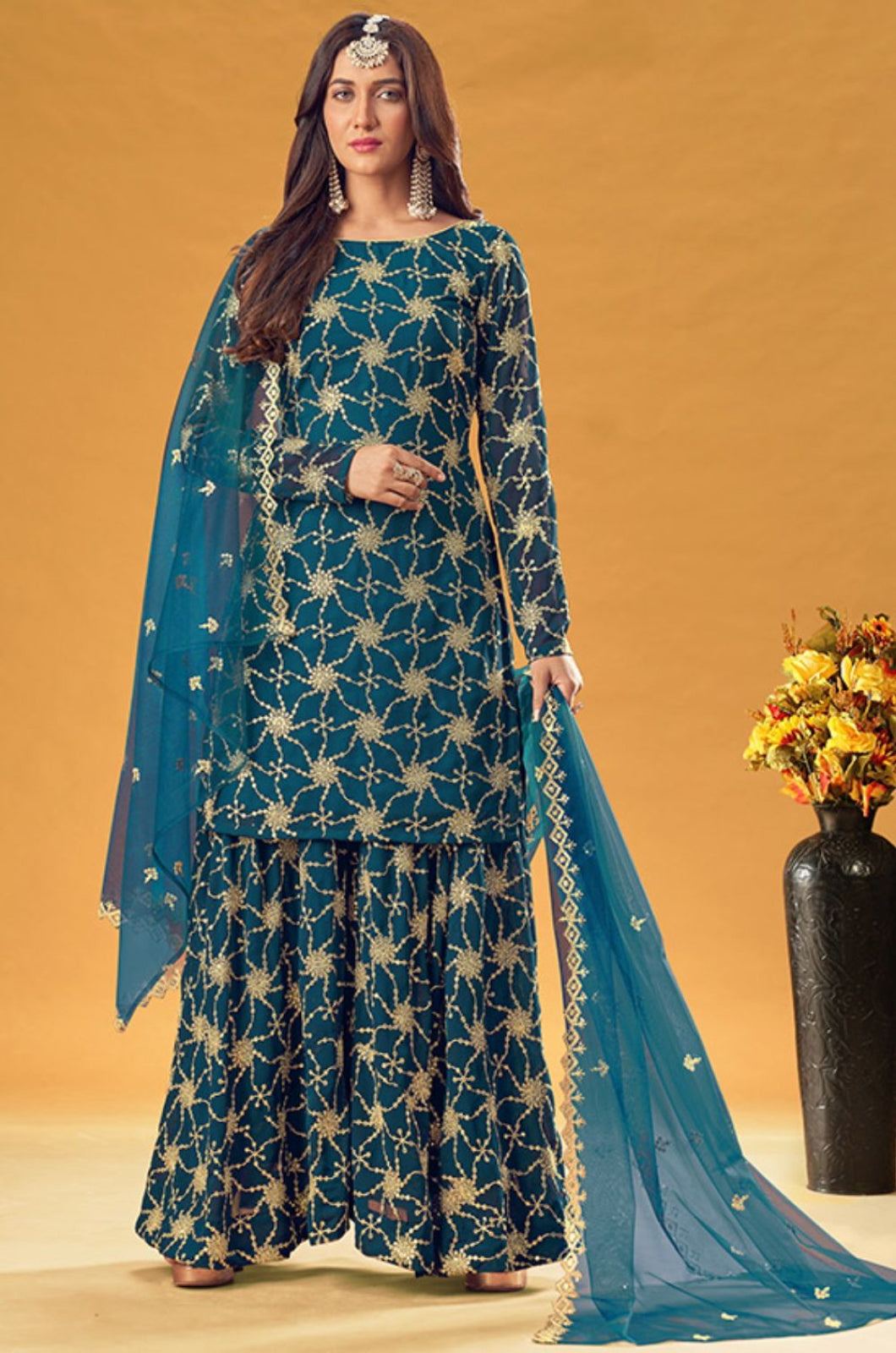 Blue Georgette Salwar Kameez - SFSA334203