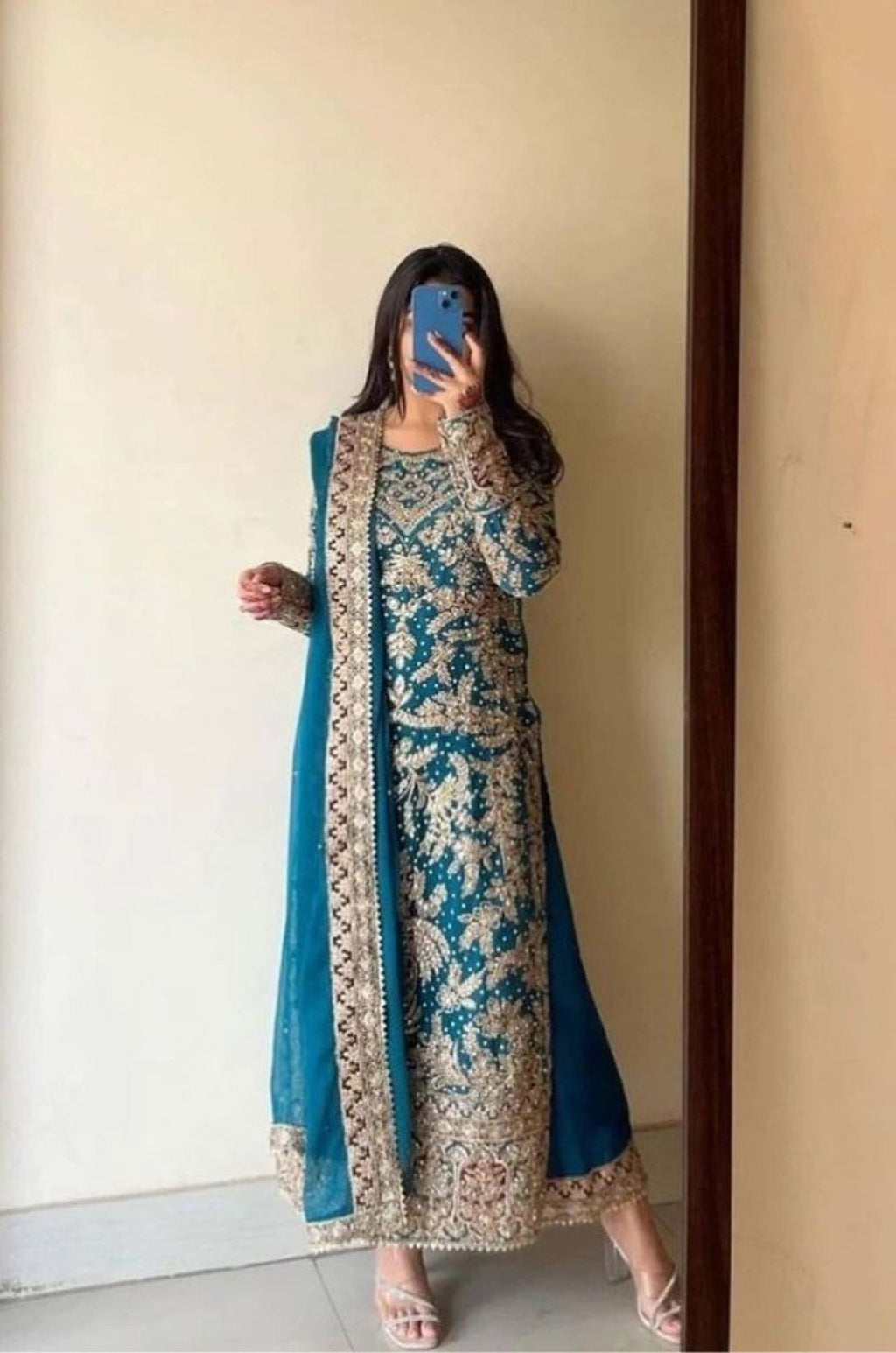 Blue Georgette Salwar Kameez - SFFK38301R