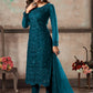 Plus Size Teal Blue  Salwar Suit In Net SFDFS13306