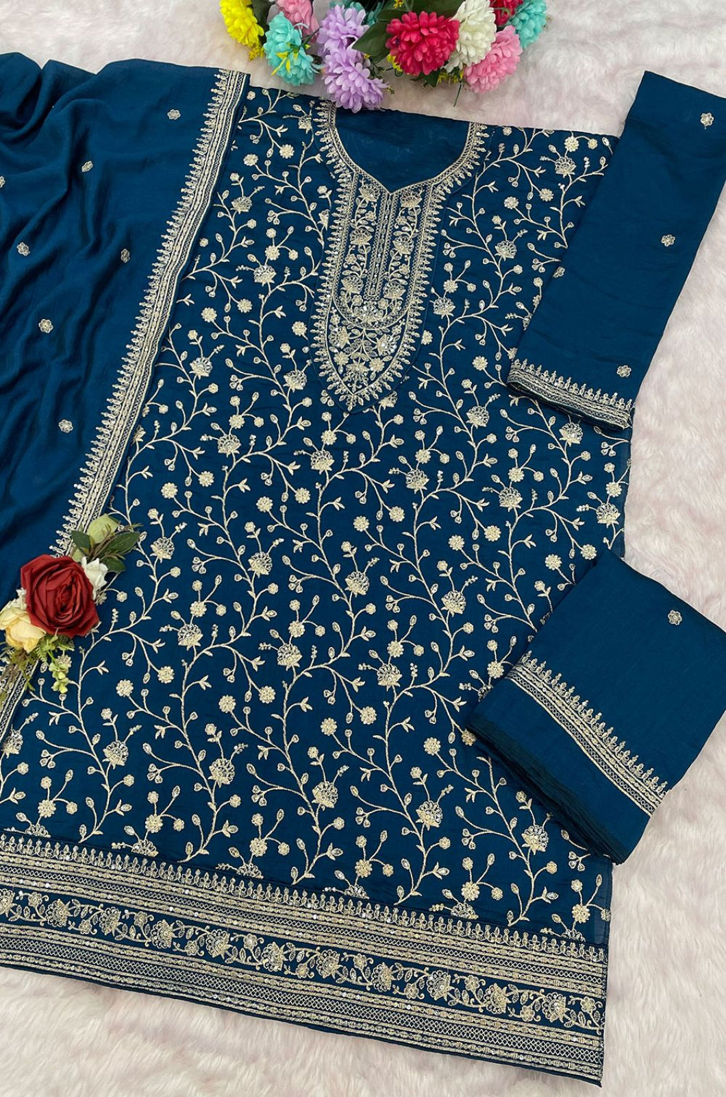 Blue Georgette Salwar Kameez - SFEDC19001