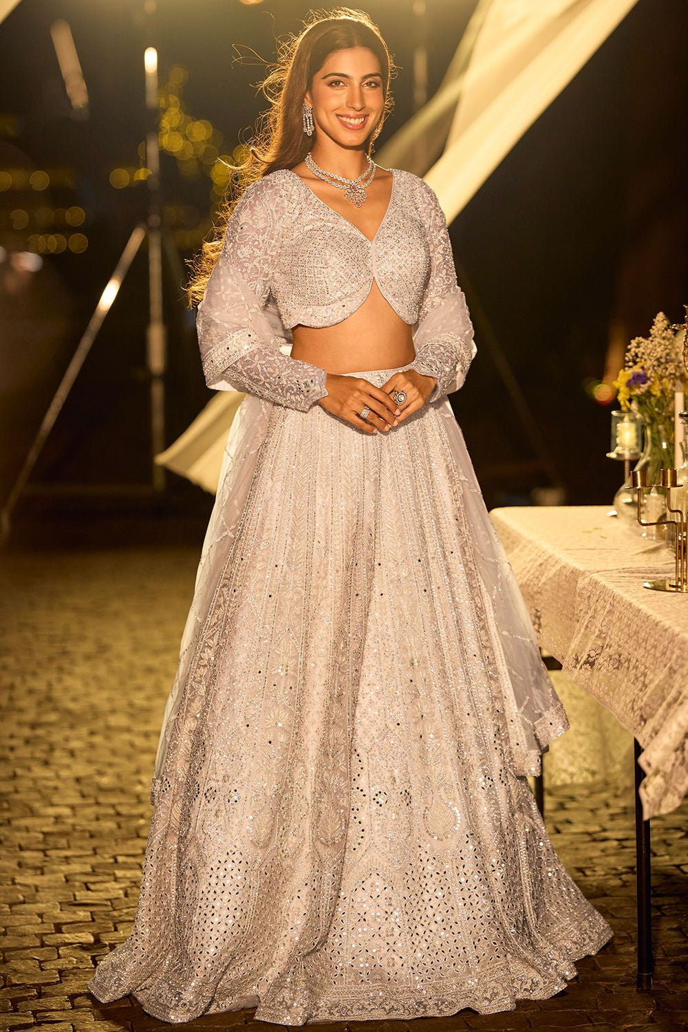 White Net Lehenga Choli - SFYS168301R
