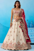 White Tissue Lehenga Choli - SFROY571813