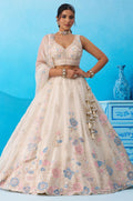 White Tissue Lehenga Choli - SFROY571819