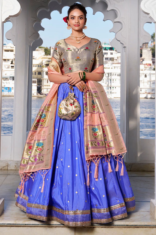 Purple Sangeet Silk Partywear Lehenga Choli Set SFROY508202R
